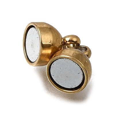 304 Stainless Steel Magnetic Clasps with Loops STAS-F365-04G-1
