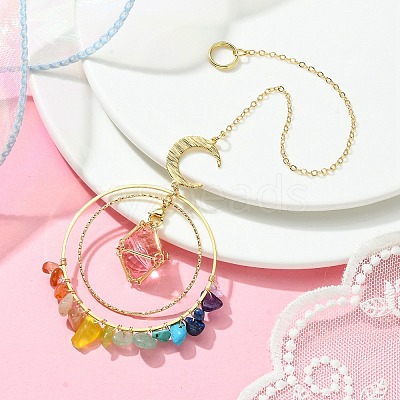 Brass Linking Rings Suncatchers HJEW-TA00093-1