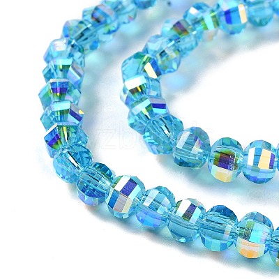 Transparent Electroplate Glass Beads Strands GLAA-Q099-H01-06-1
