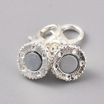 Alloy Rhinestone Magnetic Clasps ALRI-TAC0001-01S-1