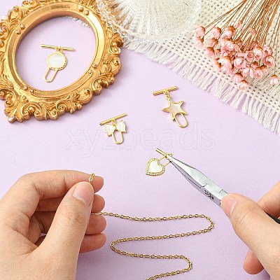 4Pcs 4 Styles Brass Toggle Clasps KK-CJ0003-53-1