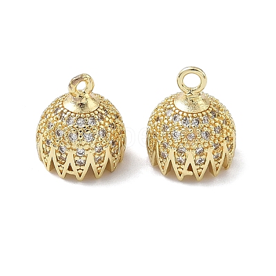 Brass Micro Pave Cubic Zirconia Charns KK-Z143-03G-02-1