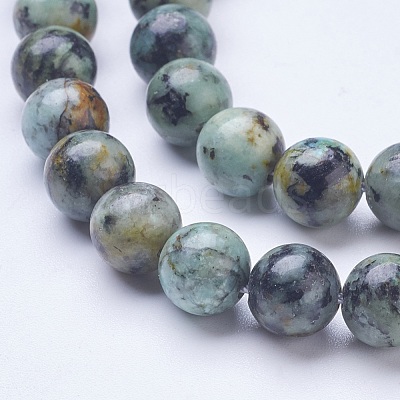 Dyed & Natural African Turquoise(Jasper) Beads Strands G-D855-06-8mm-1