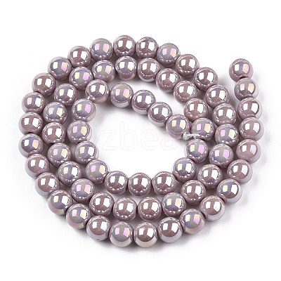 Electroplate Opaque Glass Beads Strands X-GLAA-T032-P6mm-AB07-1