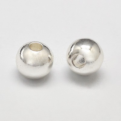 Rack Plating Brass Round Spacer Beads KK-I601-4mm-S-RS-1