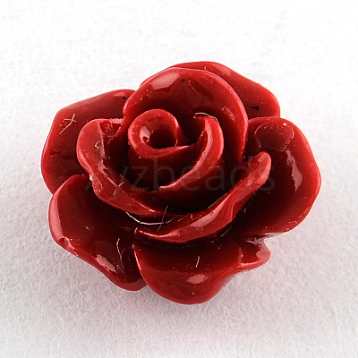 Dyed Flower Synthetical Coral Beads CORA-R011-28D-1