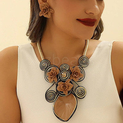 Alloy Aluminum and Acrylic Resin Jewelry Sets FS-WGFFF05-05-1