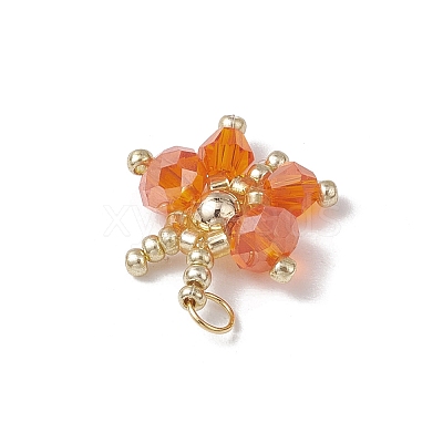 Glass Seed Beaded Butterfly Pendants PALLOY-MZ00562-1
