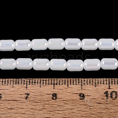 Electroplate Imitation Jade Glass Beads Strands EGLA-Q132-03A-B01-1