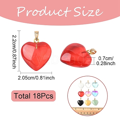 18Pcs 9 Colors Spray Painted Glass Pendants GLAA-YW0004-31-1