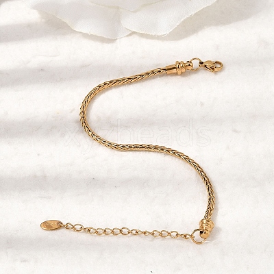 304 Stainless Steel Wheat Chains Bracelets for Women BJEW-A158-02A-G-1