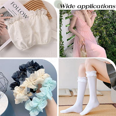 Nylon Chiffon Elastic Lace Trim OCOR-WH0082-159B-1