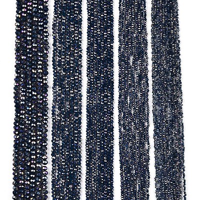 Electroplate Glass Beads Strands EGLA-A04-P6mm-B16-1
