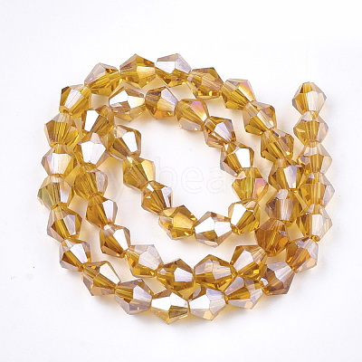 Electroplate Glass Beads Strands EGLA-Q118-6mm-B06-1