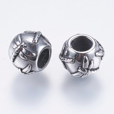 304 Stainless Steel European Beads STAS-I069-16AS-1