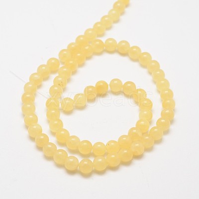 Natural Yellow Jade Bead Strands G-K121-01-12mm-1