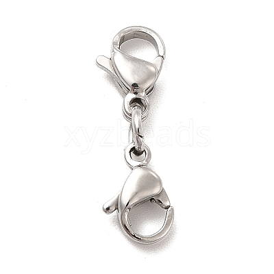 Non-Tarnish 304 Stainless Steel Double Lobster Claw Clasps STAS-E178-01A-P-1
