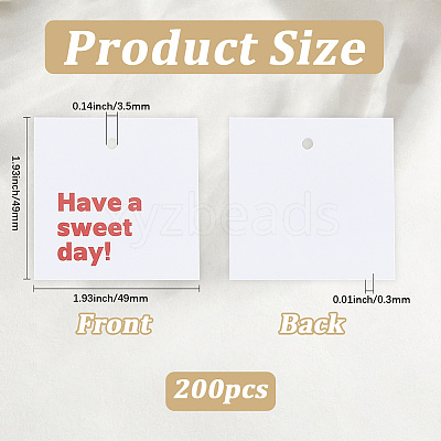 200Pcs Paper Thanks Greeting Cards DIY-SP0004-35-1