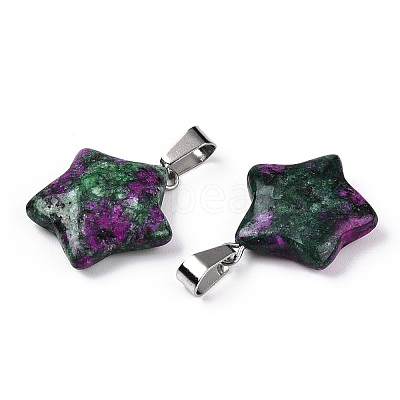 Star Dyed Natural Ruby in Zoisite Pendants X-G-Q367-19-1