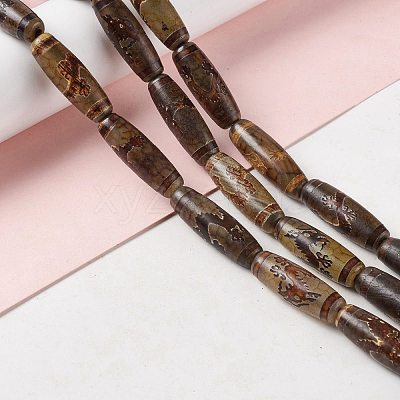 Tibetan Style dZi Beads Strands G-A024-01X-1
