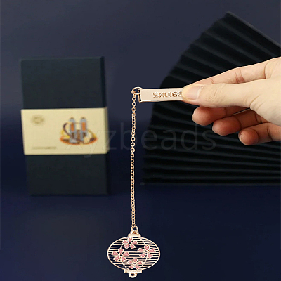 2Pcs 2 Styles Zinc Alloy Enamel Bookmarks AJEW-LP0006-05A-1