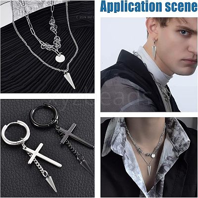 32Pcs 4 Style 2 Colors 304 Stainless Steel Pendants STAS-UN0026-37-1