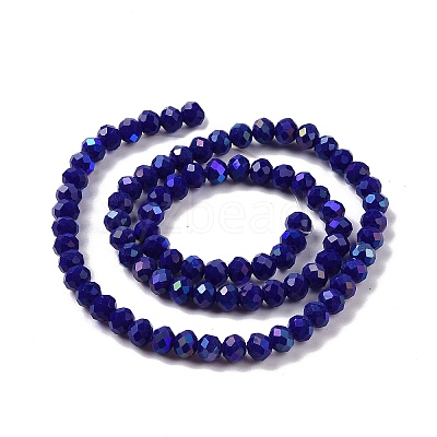 Electroplate Opaque Solid Color Glass Beads Strands EGLA-A034-P4mm-L12-1