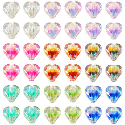 72Pcs 9 Colors UV Plating Rainbow Iridescent Acrylic Beads OACR-TA0001-48-1