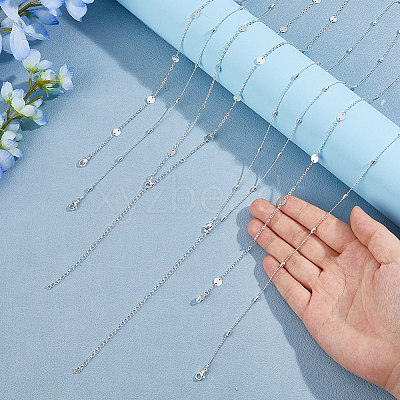 1Pc Stainless Steel Sequin Link Chain Waist Chains AJEW-WH0248-752-1