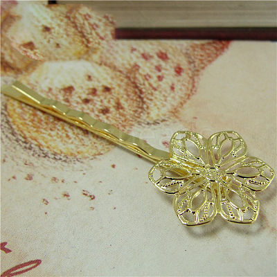 Zinc Alloy Hair Bobby Pin Findings OHAR-PW0001-028G-1