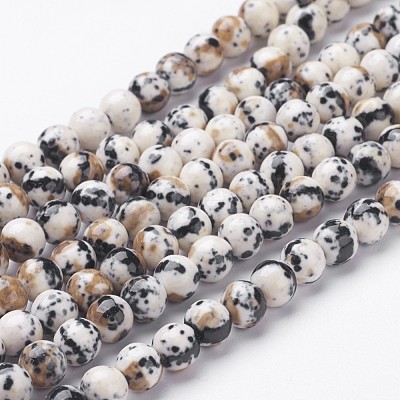 Synthetic Ocean White Jade Bead Strands X-G-J350-10mm-03-1