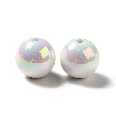 UV Plating Rainbow Iridescent Acrylic Beads X-PACR-D070-01F-1