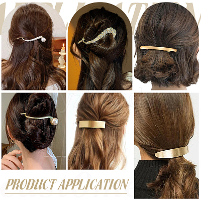 6Pcs 6 Styles Alloy Plating Hair Barrettes & Hair Clip PHAR-WR0001-02-1