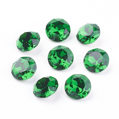 Pointed Back & Back Plated Glass Rhinestone Cabochons RGLA-J012-8mm-291-1