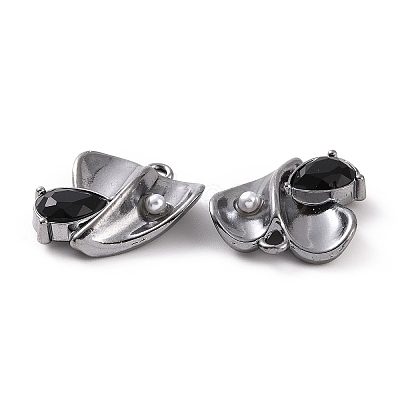 Rack Plating Alloy Glass Pendants FIND-I037-13B-01-1