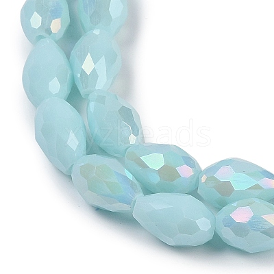 Opaque Solid Color Electroplate Glass Beads Strands EGLA-N013-P10mm-B11-1