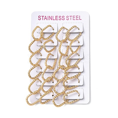 301 Stainless Steel Hoop Earrrings for Women EJEW-U066-04G-1