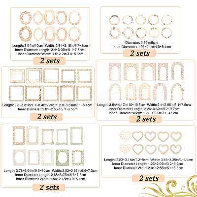 12Sets 6 Styles  Lace Frame Scrapbook Paper Pad DIY-CP0008-90-1