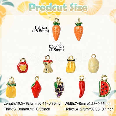 20Pcs 10 Styles Alloy Enamel Pendants FIND-CJ0003-68-1