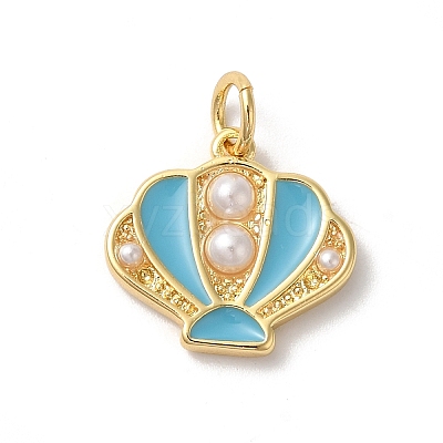 Rack Plating Brass Enamel Pendants KK-Z056-35G-02-1