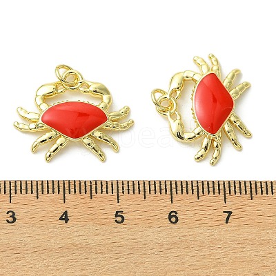 Brass Enamel Pendants KK-C143-54B-G-1