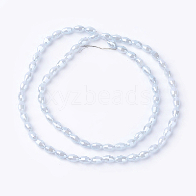 Electroplate Glass Beads Strands EGLA-J013-4X6mm-F04-1