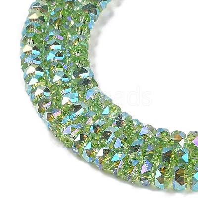 Electroplate Glass Beads Strands GLAA-Q105-03J-1