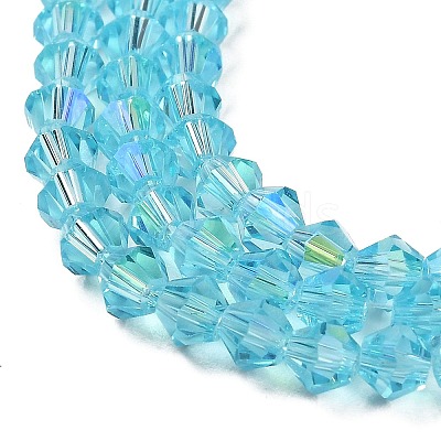 Transparent Electroplate Glass Beads Strands GLAA-F029-3mm-D20-1