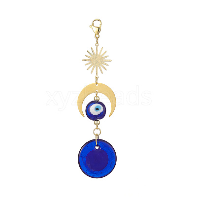 Handmade Evil Eye Lampwork Pendant Decorations HJEW-JM00912-02-1