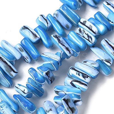 Dyed Natural Trochus Shell Beads Strands SSHEL-C013-09F-1