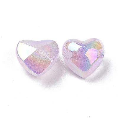 UV Plating Luminous Transparent Acrylic Beads OACR-C001-06-1