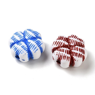 Opaque Two Tone Acrylic Beads OACR-P034-03A-M-1