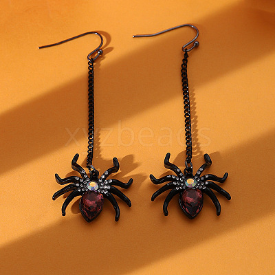 Halloween Alloy Rhinestone Dangle Earrings FS-WG03594-08-1