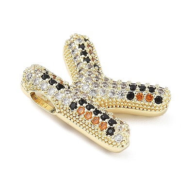 Brass Micro Pave Cubic Zirconia Pendants KK-Z108-02G-K-1